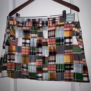 J. Crew Madras A-line Cargo Mini Skirt
